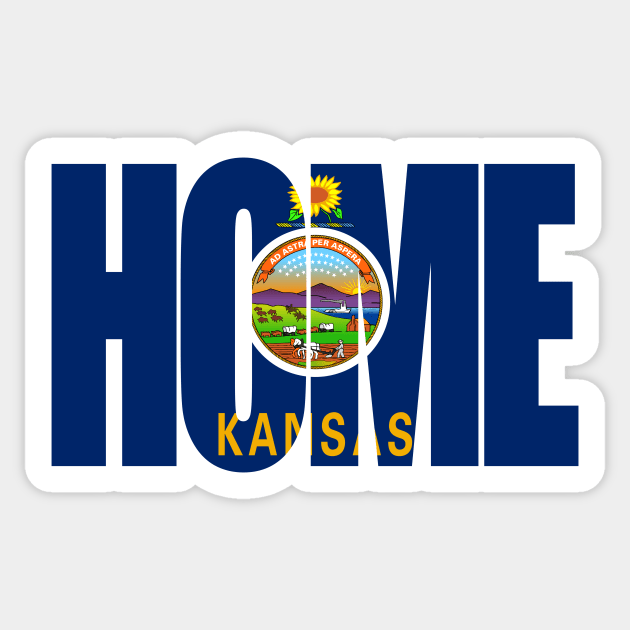 Kansas Home - State Flag Sticker by DonDota